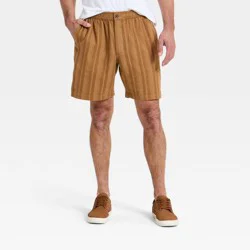 Men's 7" Elevated Linen Shorts - Goodfellow & Co™ Burlap Brown M