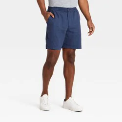 Men's 7" Elevated Linen Shorts - Goodfellow & Co™ Navy Blue S