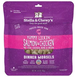Stella & Chewy's Freeze Dried Yummy Lickin Salmon & Chicken Dry Cat Food - 3.5oz