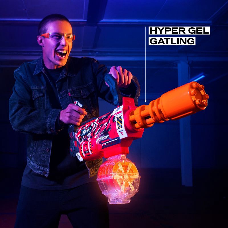 slide 2 of 8, XSHOT Hyper Gel Red Gatlin 20000 Toy Blaster, 1 ct
