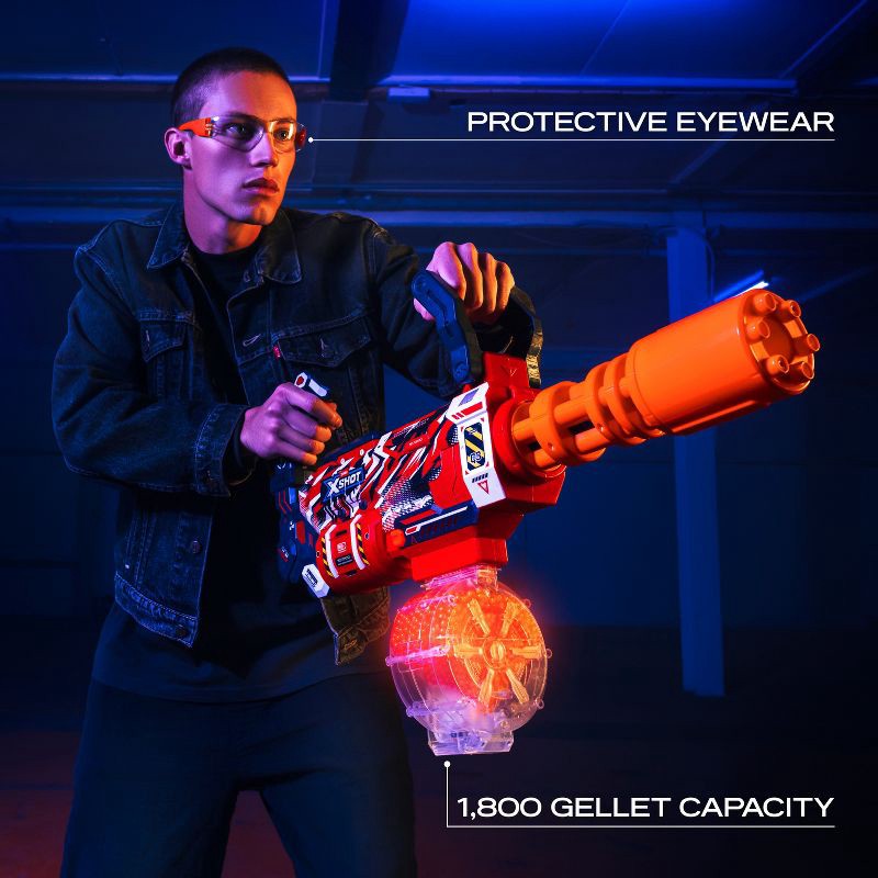 slide 3 of 8, XSHOT Hyper Gel Red Gatlin 20000 Toy Blaster, 1 ct