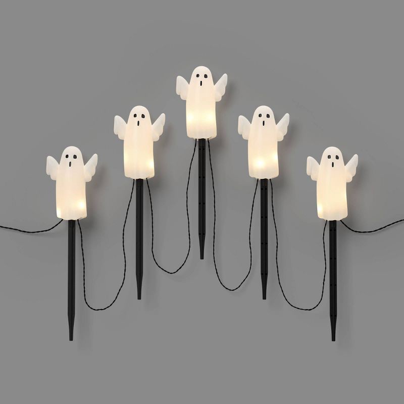 slide 1 of 4, 5ct LED Halloween Ghost Stake Lights - Hyde and EEK! Boutique™, 5 ct