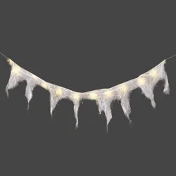 12ct LED Lit Twinkle White Gauze Garland Halloween Novelty String Lights White - Hyde and EEK! Boutique™