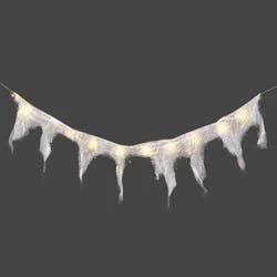 12ct LED Lit Twinkle White Gauze Garland Halloween Novelty String Lights White - Hyde and EEK! Boutique™