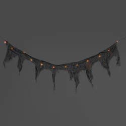 12ct LED Lit Black RGB Gauze Garland Halloween Novelty String Lights White - Hyde and EEK! Boutique™