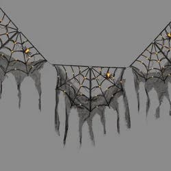 60ct LED Lit Color Selectable Black Halloween Web and Gauze Garland - Hyde and EEK! Boutique™