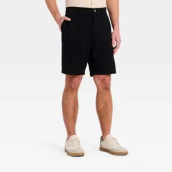 Men's 9" Flat Front Shorts - Goodfellow & Co™ Black 42