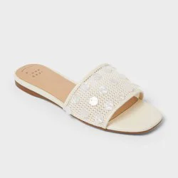 Women's Elain Sandals with Memory Foam Insole - A New Day™ Ivory 8.5