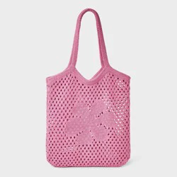 Girls' Open Work Floral Tote Bag - art class™ Pink