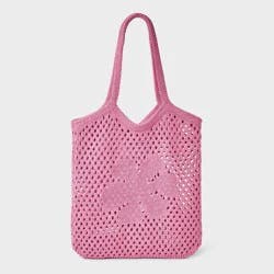 Girls' Open Work Floral Tote Bag - art class™ Pink