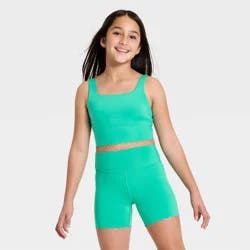 Girls' Scallop Sports Bra - All In Motion™ Green S