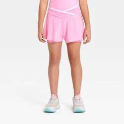 Girls' Crossover Waistband Shorts - All In Motion™ Pink M