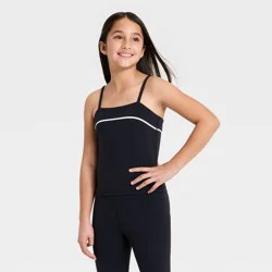 Girls' Piped Tank Top - All In Motion™ Black S