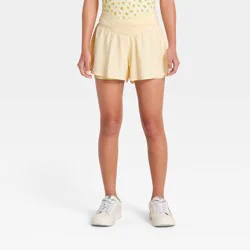 Girls' Crossover Waistband Shorts - All In Motion™ Yellow XS
