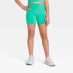 Girls' Scallop Bike Shorts - All In Motion™ Forest Green L