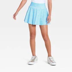 Girls' Active Scallop Skort - All In Motion™ Blue Gingham XS