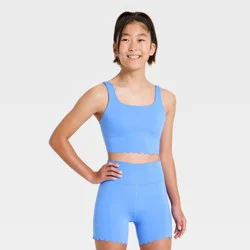 Girls' Scallop Sports Bra - All In Motion™ Vibrant Blue L