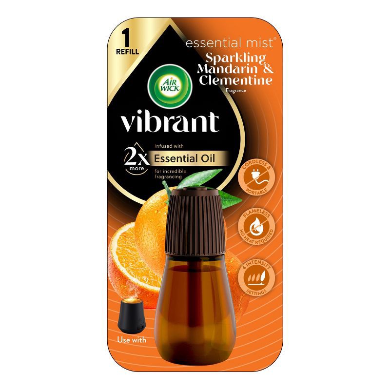 slide 1 of 9, Air Wick Essential Mist Aromatherapy Diffuser Refill - Vibrant Sparkling Mandarin & Clementine, 1 ct