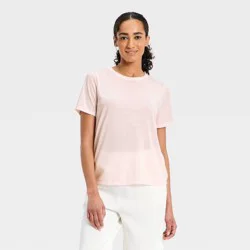 Women's Beyond Ease Crewneck Legging Friendly Short Sleeve T-Shirt - All In Motion™ Pink M