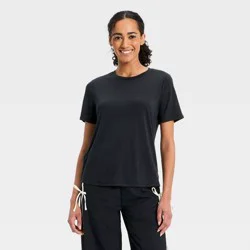 Women's Beyond Ease Crewneck Legging Friendly Short Sleeve T-Shirt - All In Motion™ Black M