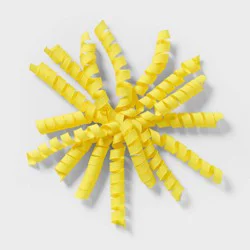 7.5" Grosgrain Fabric Daffodil Swirl Gift Bow Yellow - Spritz™