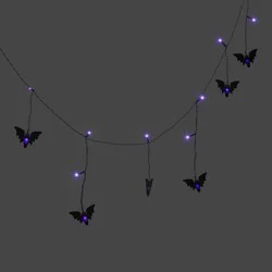 20ct Lights and 8 Icons Halloween LED Flocked Bats Novelty String Light - Hyde and EEK! Boutique™