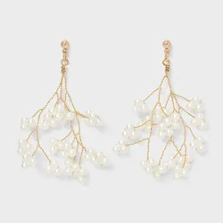 Delicate Pearl Vine Drop Earrings - A New Day™ Gold/Pearl