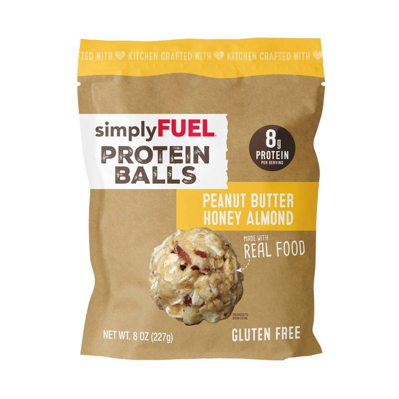 slide 1 of 6, simplyFUEL Peanut Butter Honey Almond Whey Protein Balls - 8g Protein - 8oz, 8 gram, 8 oz