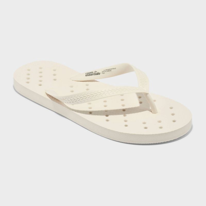 slide 1 of 4, XS Dorm Shower Flip Flops Ivory - Room Essentials™, 1 ct