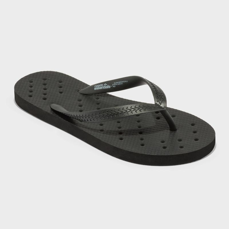 slide 1 of 4, XS Dorm Shower Flip Flops Black - Room Essentials™, 1 ct