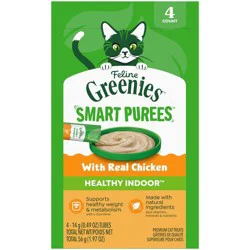 Greenies Chicken Flavor Puree Cat Treats - 1.97oz/4ct