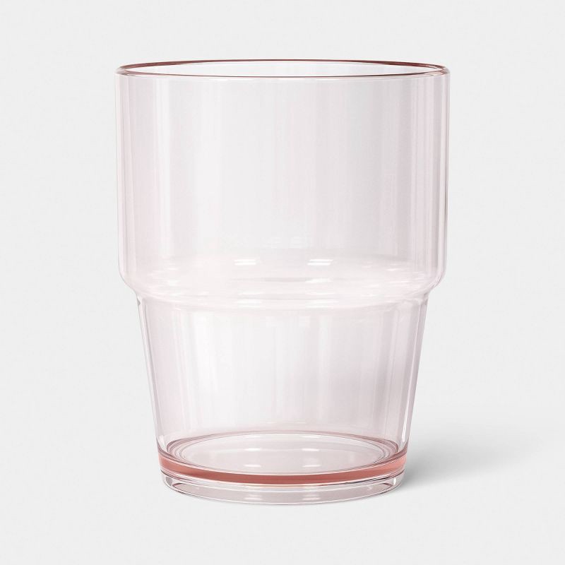 slide 1 of 2, 15 fl oz Plastic Stackable Tumbler Pink - Room Essentials™, 14 fl oz