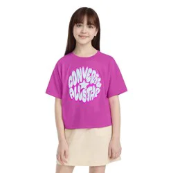 Converse® Girls' Short Sleeve Boxy Fit Graphic T-Shirt - Purple XL