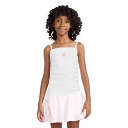 Converse® Girls' Picot Trim Ribbed Tank Top - White XL