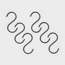6pk Metal S Hook Pant Hanger Black - Brightroom™