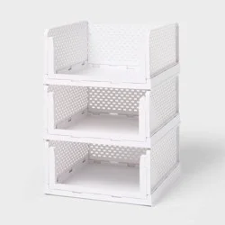 3pk Stackable Closet Storage Bins - Brightroom™