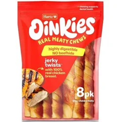 Oinkies Chicken Flavor Rawhide Alternatives Twist Dog Treats - 0.53lbs/8ct