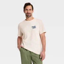 Men's Short Sleeve Every Wear Plus Crewneck T-Shirt - Goodfellow & Co™ Cream S