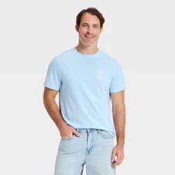 Men's Short Sleeve Every Wear Plus Crewneck T-Shirt - Goodfellow & Co™ Light Blue S