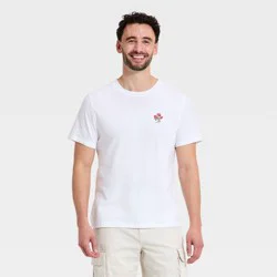 Men's Short Sleeve Every Wear Plus Crewneck T-Shirt - Goodfellow & Co™ White Floral Print L