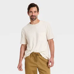 Men's Vintage Short Sleeve Pocket T-Shirt - Goodfellow & Co™ Cream L