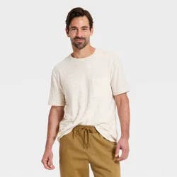 Men's Vintage Short Sleeve Pocket T-Shirt - Goodfellow & Co™ Cream XL