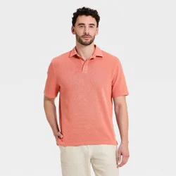 Men's Vintage Short Sleeve Polo Shirt - Goodfellow & Co™ Pink XXL