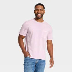 Men's Vintage Short Sleeve Pocket T-Shirt - Goodfellow & Co™ Pink M