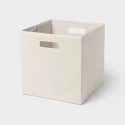 13" Fabric Bin Embroidered Shells Khaki - Brightroom™: 13 Inch Storage Cube, Decorative Storage