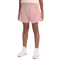 Converse® Girls' Pull-On Ribbed Shorts - Peach Pink XS