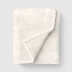 Faux Rabbit Fur Throw Blanket Ivory - Threshold™