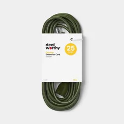 25' Outdoor Extension Cord Green - Dealworthy™