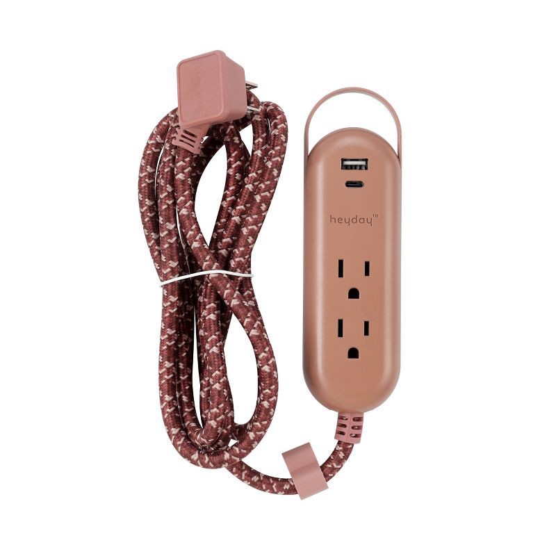 slide 1 of 3, 6' 2 Outlet Indoor Cord with USB Brown - Heyday™, 1 ct