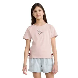 Levi's® Girls' Short Sleeve Cowgirl Side-Tie T-Shirt - Light Pink/Brown S